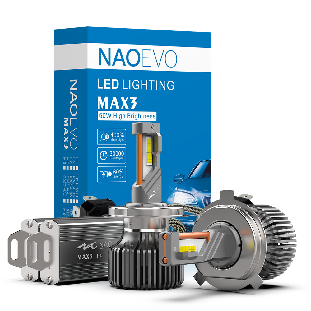 NAOEVO MAX3 H4 60W 6500LM LED Headlight Bulb