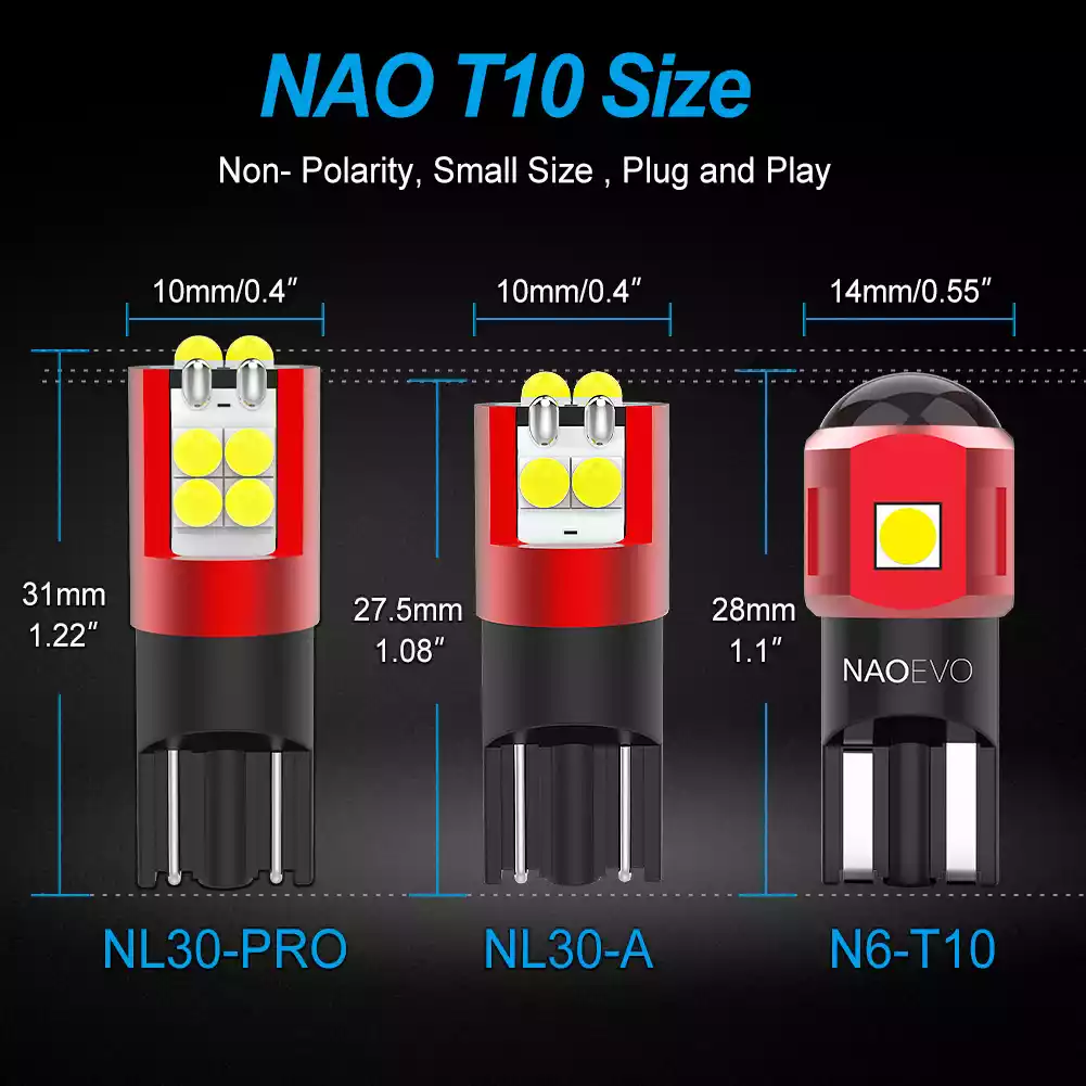 T10 194 168 W5W LED Light Bulbs – NAOEVO