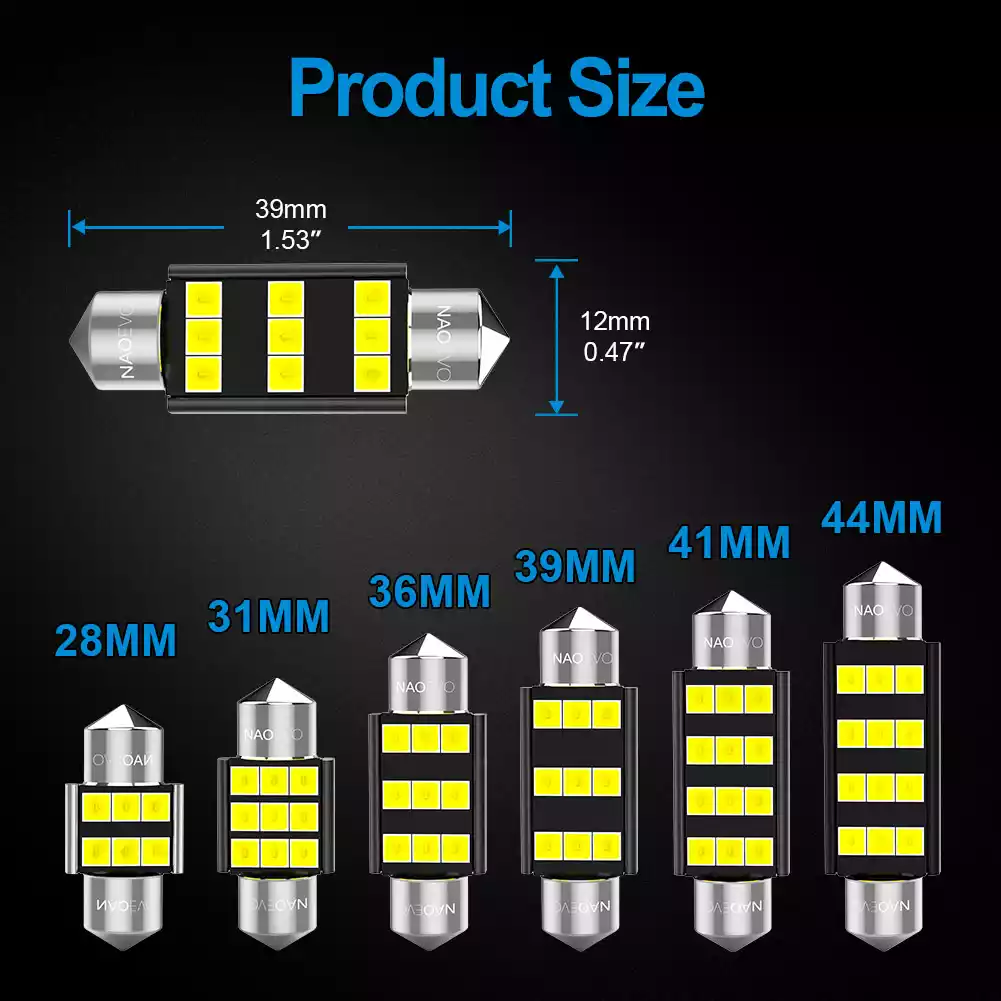 12V 36mm C5w 6SMD Canbus 5050 Festoon Car Roof Reading Light LED Plate  License Lamp - China Car Interior Light, LED Fog Lamp