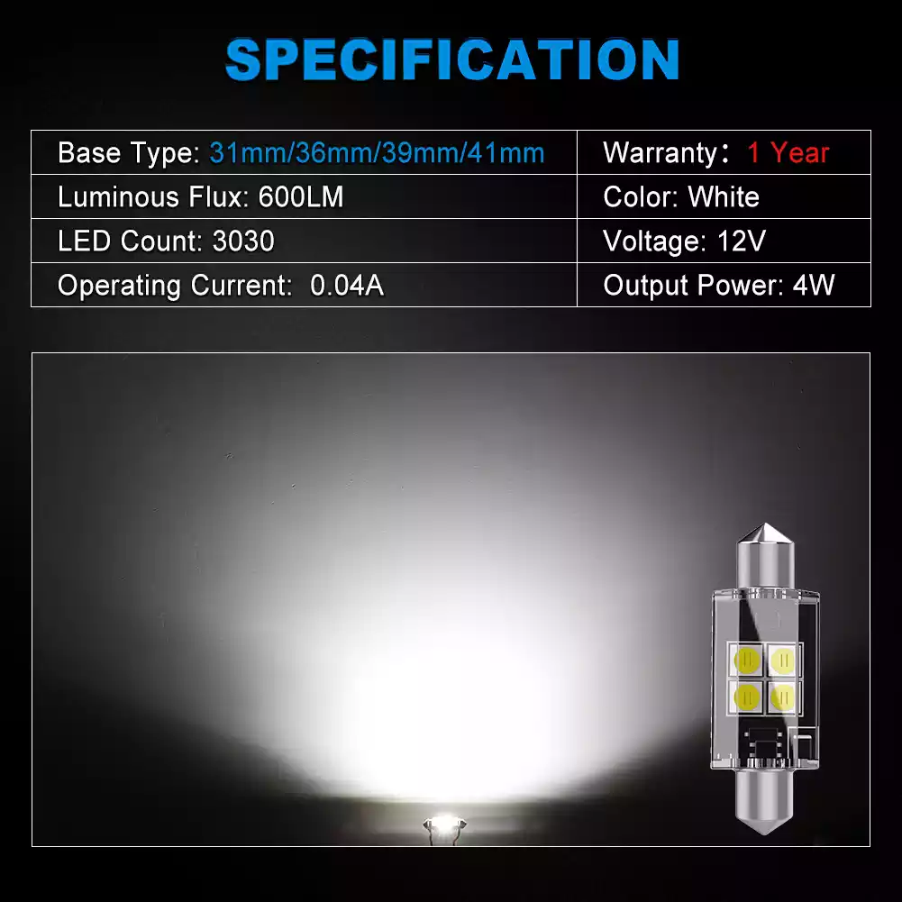 C5W C10W 31MM 36MM 39MM 41MM LED Light Bulbs