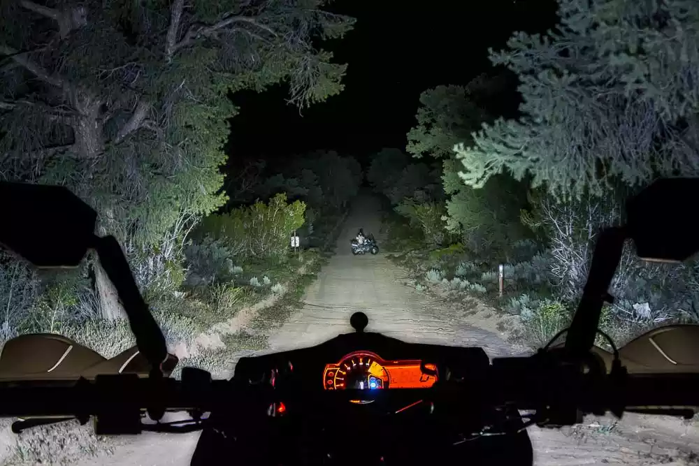 Motorcycle at night