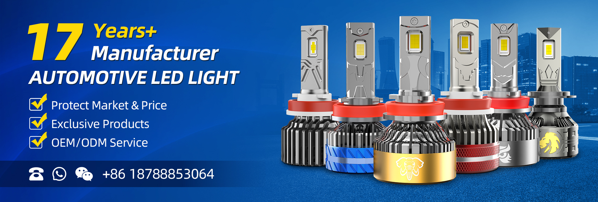 NAOEVO Led Headlight Manufacturer 17 Years Banner