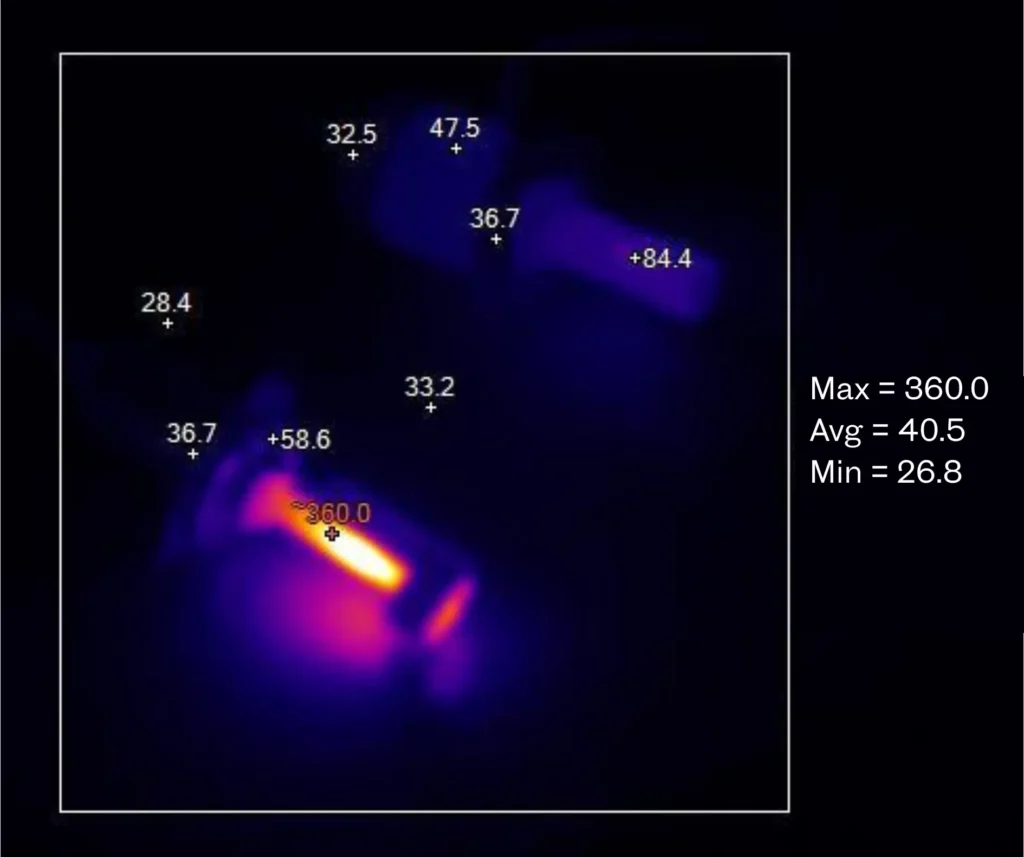 After 20 minutes of lighting at room temperature