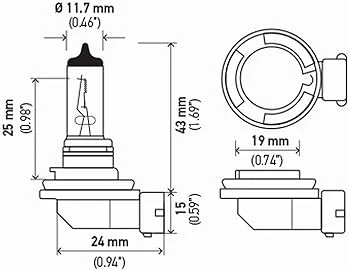 H11 bulb dimension