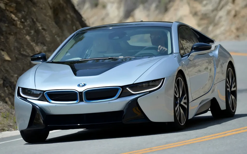 The 2014 BMW i8 equipped with laser headlight technology